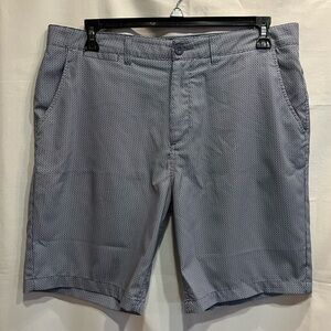 Johnnie-O Performance Golf Shorts Blue Geometric Print 100% Polyester Size 36